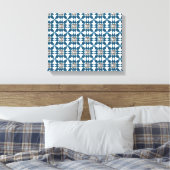 Blue Art Deco Patroon Canvas Afdruk (Insitu (Slaapkamer))