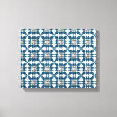 Blue Art Deco Patroon Canvas Afdruk (Voorkant)