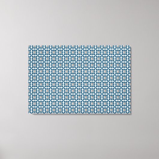 Blue Art Deco Patroon Canvas Afdruk (Voorkant)