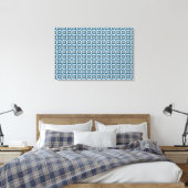 Blue Art Deco Patroon Canvas Afdruk (Insitu (Slaapkamer))