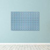 Blue Art Deco Patroon Canvas Afdruk (Insitu (Houten vloer))