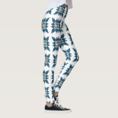 Blue Art Deco Patroon Leggings (Rechts)
