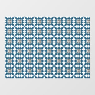 Blue Art Deco Patroon Raamsticker