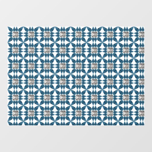 Blue Art Deco Patroon Raamsticker (Vel)