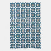Blue Art Deco Patroon Theedoek (Verticaal)