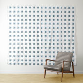 Blue Art Deco Patroon Wandkleed (In Situ (horizontaal))