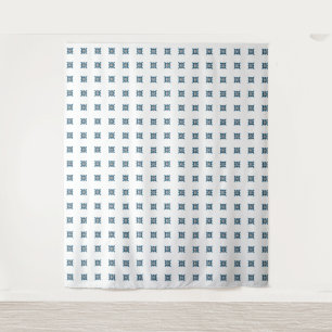 Blue Art Deco Patroon Wandkleed