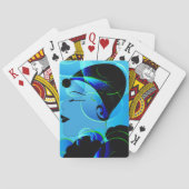 Blue Art Deco-speelkaarten Pokerkaarten (Achterkant)