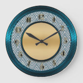 Blue Art Deco-stijl Grote Klok (Voorkant)