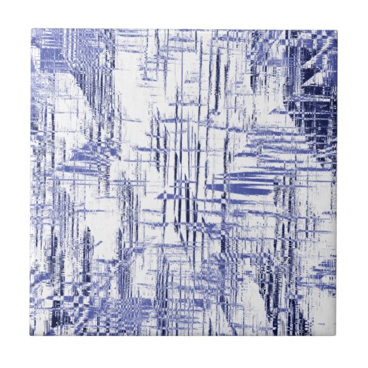 Blue Art Deco Tegeltje (Voorkant)