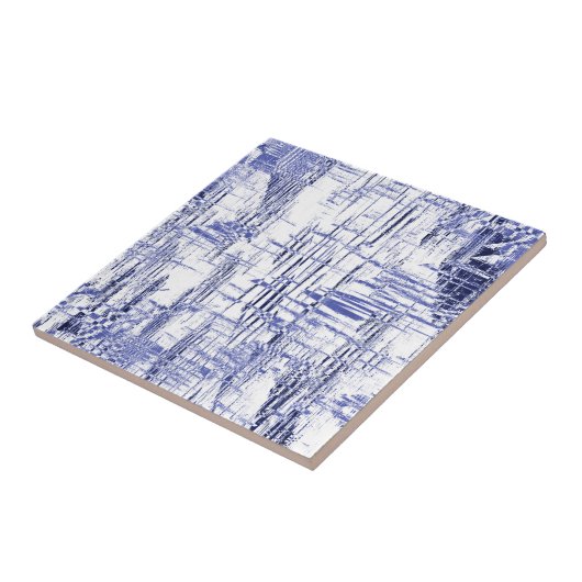 Blue Art Deco Tegeltje (Zijkant)