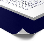 Blue Art Deco Wedding Seating Chart 150 Poster (Hoek)