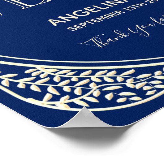 Blue Art Deco Welcome Wedding Poster (Hoek)