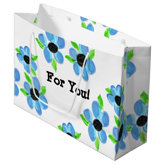 Blue Art Gift-tas Large Cadeautasje (Voorkant Gekanteld)