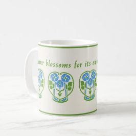 Blue Art Nouveau Flowers Koffie Mok