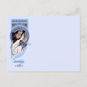 Blue art nouveau Save the Date briefkaart (Achterkant)