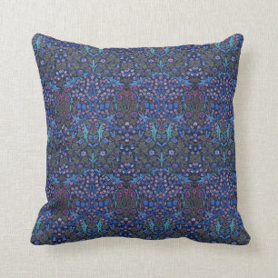 Blue Art Nouveau William Morris Patterned American Kussen