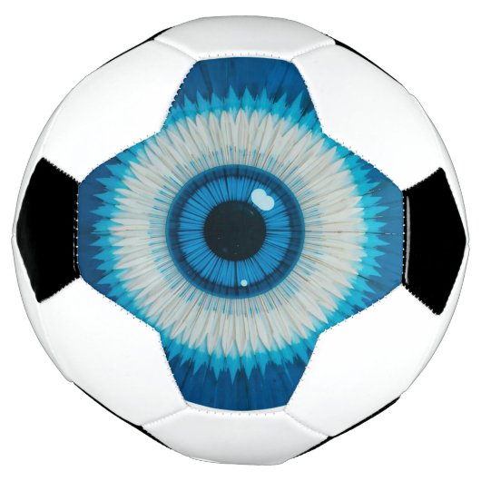 Blue Artistic Evil Eye Design Voetbal (Gedraaid)
