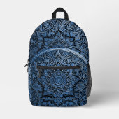 Blue Artistic Mandala Backpack Bedrukte Rugzak (Voorkant)