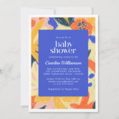 Blue Artsy Abstract Botanical Cute Baby shower Kaart (Voorkant)