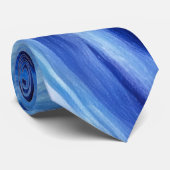 Blue Artsy Abstract Cool Colors Tie Stropdas (Opgerold)