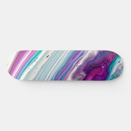 Blue Artsy Paint Strokes Pattern Skateboard (Horizontaal)
