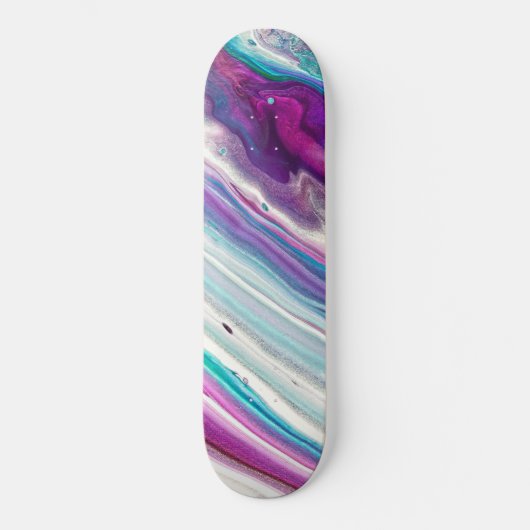 Blue Artsy Paint Strokes Pattern Skateboard (Voorkant)
