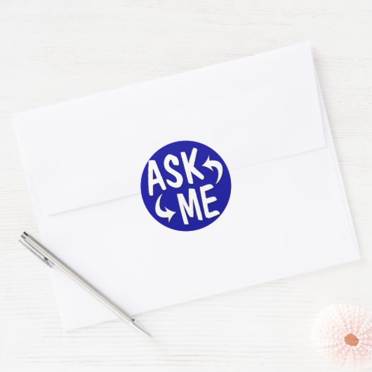 Blue Ask Me Stickers (Envelop)