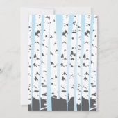 Blue Aspen Trees Baby Shower Invitations Kaart (Achterkant)