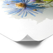 Blue Aster Flower Art Print Poster (Hoek)