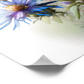 Blue Aster Flower Art Print Poster (Hoek)