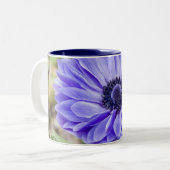 Blue Aster Flower Coffee Cup Tweekleurige Koffiemok (Voorkant links)