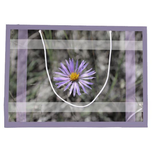Blue Aster Flower Groot Cadeauzakje (Achterkant)