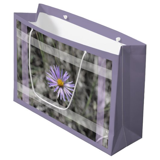 Blue Aster Flower Groot Cadeauzakje (Voorkant Gekanteld)