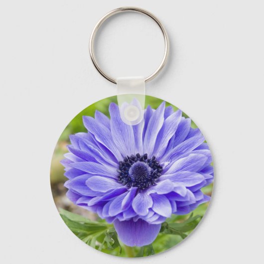 Blue Aster Flower Sleutelhanger (Voorkant)