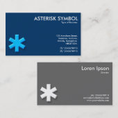 Blue Asterisk Symbol - Dark Blue (003366) Visitekaartje (Voorkant / Achterkant)