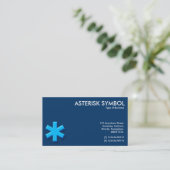 Blue Asterisk Symbol - Dark Blue (003366) Visitekaartje (Staand voorkant)