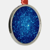 Blue Astral Glitter Metalen Ornament (Rechts)