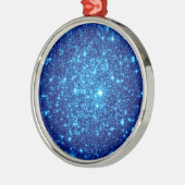 Blue Astral Glitter Metalen Ornament (Links)