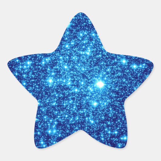 Blue Astral Glitter Ster Sticker (Voorkant)