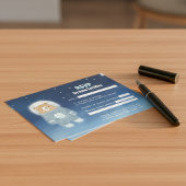 Blue Astronaut Beer Outer Space RSVP-kaart RSVP Kaartje
