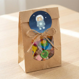 Blue Astronaut Beer Space Baby shower Ronde Sticker