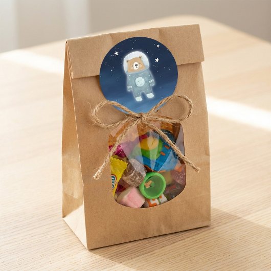 Blue Astronaut Beer Space Baby shower Ronde Sticker