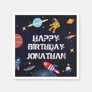 Blue Astronaut Birthday Planets Name Servet