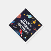 Blue Astronaut Birthday Planets Name Servet (Hoek)