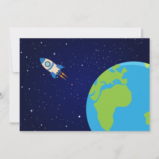 Blue Astronaut Buitenspace Birthday Foto Bedankkaart (Achterkant)