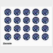 Blue Astronaut Buitenspace Rocket Ship Birthday Ronde Sticker (Vel)