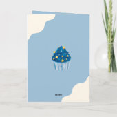 Blue Astronaut Foto Name Birthday Kaart (Achterkant)