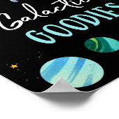 Blue Astronaut Galactic Goodies Birthday Sign Poster (Hoek)
