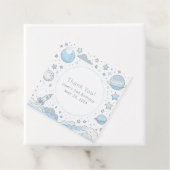 Blue Astronaut Outer Space Kids Verjaardag Bedankt Bedankjes Labels (In situ)